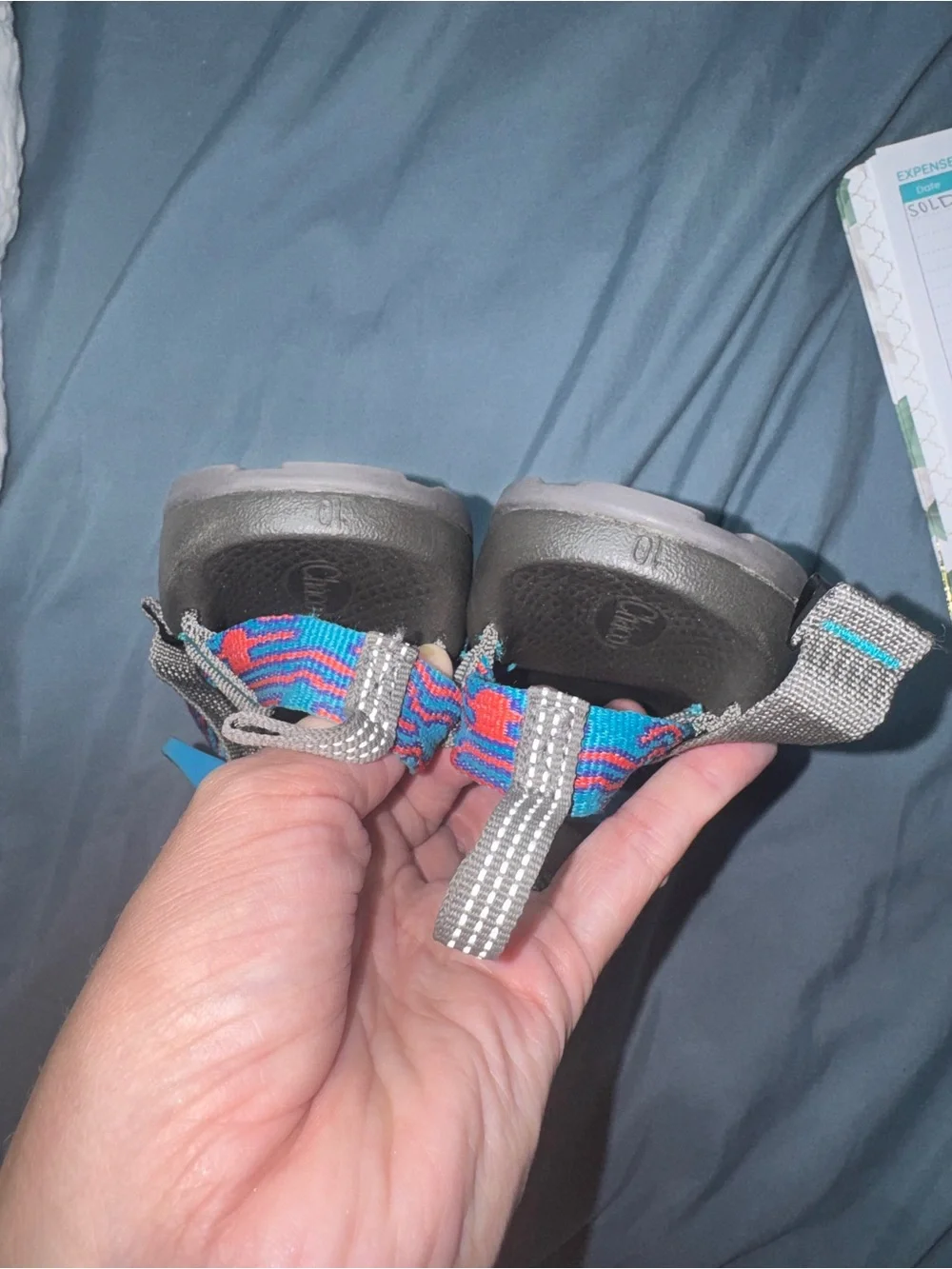 Chaco Kids Blue & Red Patterned Webbing Sandals - Picture 4 of 4